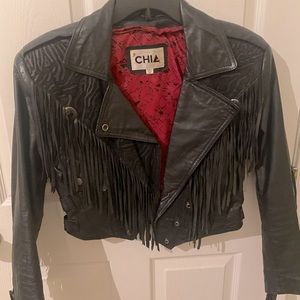 American Vintage 1980’s vintage CHIA fringe leather jacket
